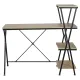 Стол на металлокаркасе BRABIX LOFT CD-004, 1200х535х1110 мм, 3 полки, цвет дуб натуральный, 641220. Фото товара с разных ракурсов.