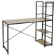 Стол на металлокаркасе BRABIX LOFT CD-005,1200х520х1200 мм, 3 полки, цвет дуб натуральный, 641223. Фото товара с разных ракурсов.