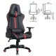 Игровое кресло  "GT Carbon GM-120", две подушки, экокожа, черное/красное, 531931. Фото товара с разных ракурсов.